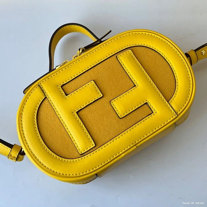 Vintage HOT Yellow In Fendi Camera Case Mini O'Lock Calf Leather 0801